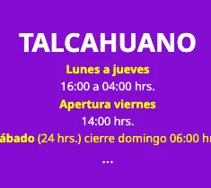 Panel de navegación que menciona Talcahuano en MDS Casinos